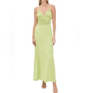 Riot Linen/Rayon Swim Dani Cross Halter dress in lime Size XL